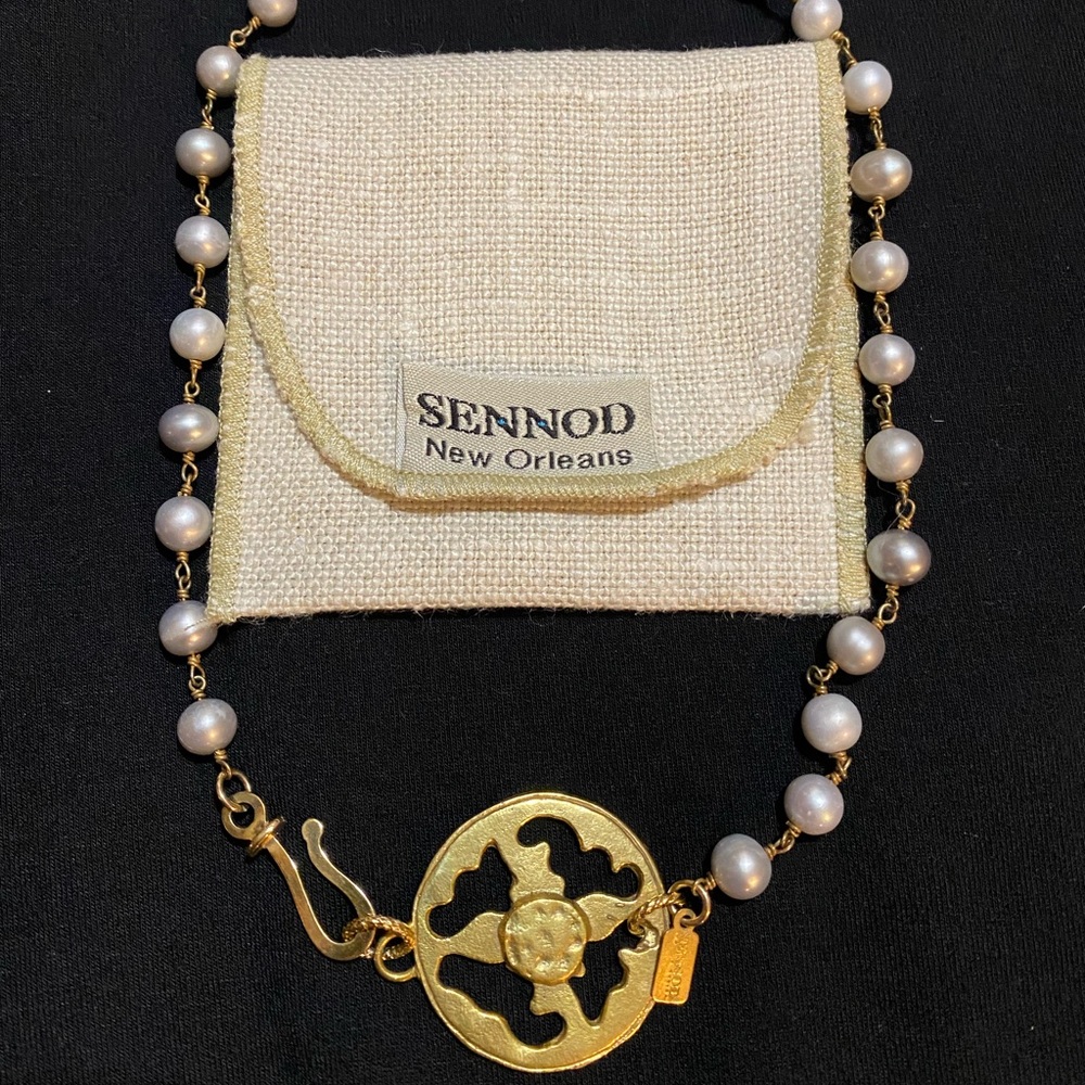 SENNOD Jewerly 18” Grey Pearl Necklace